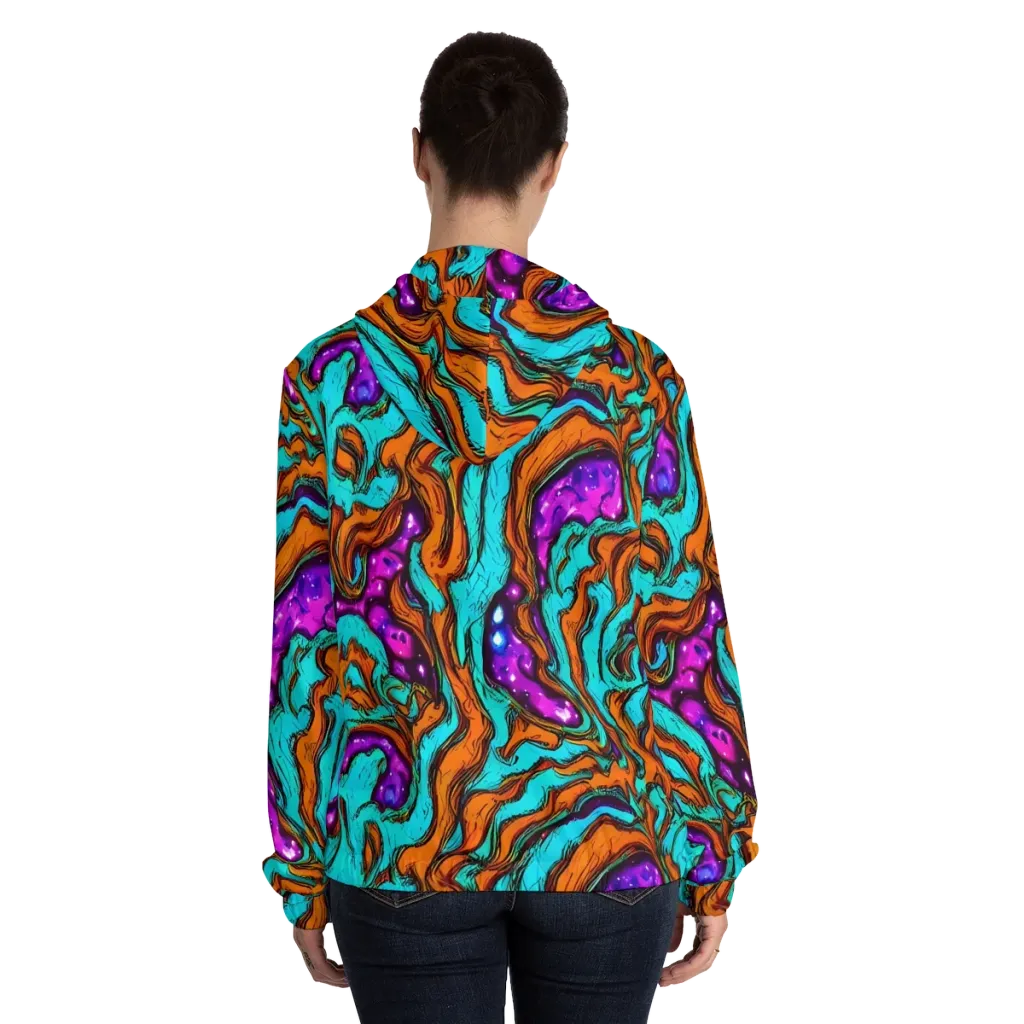Molten Mirage on Women's Full-Zip Hoodie — Back On Person