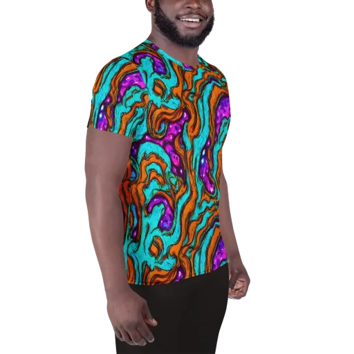Molten Mirage on a Men's Athletic T-Shirt