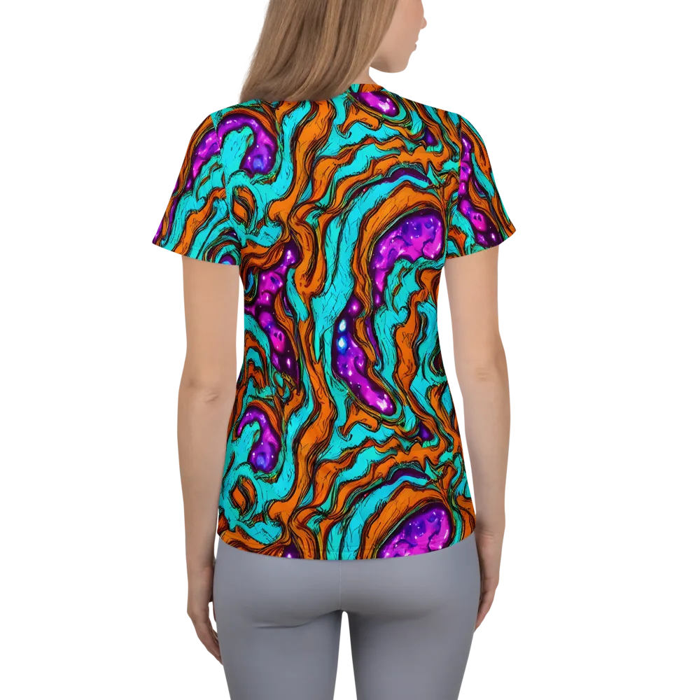 Molten Mirage on Women's Athletic T-Shirt — Back