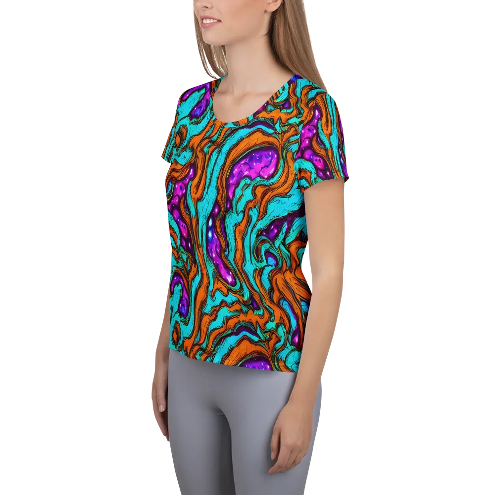 Molten Mirage on Women's Athletic T-Shirt — Left