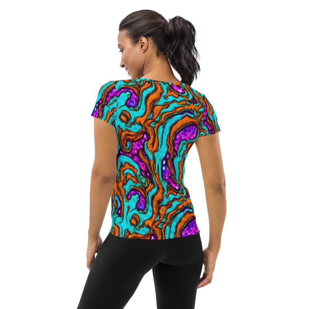 Molten Mirage on Women's Athletic T-Shirt — Back