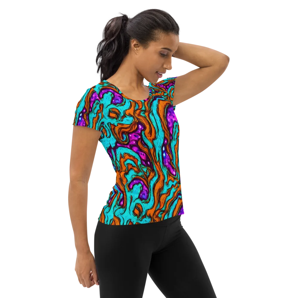 Molten Mirage on Women's Athletic T-Shirt — Right