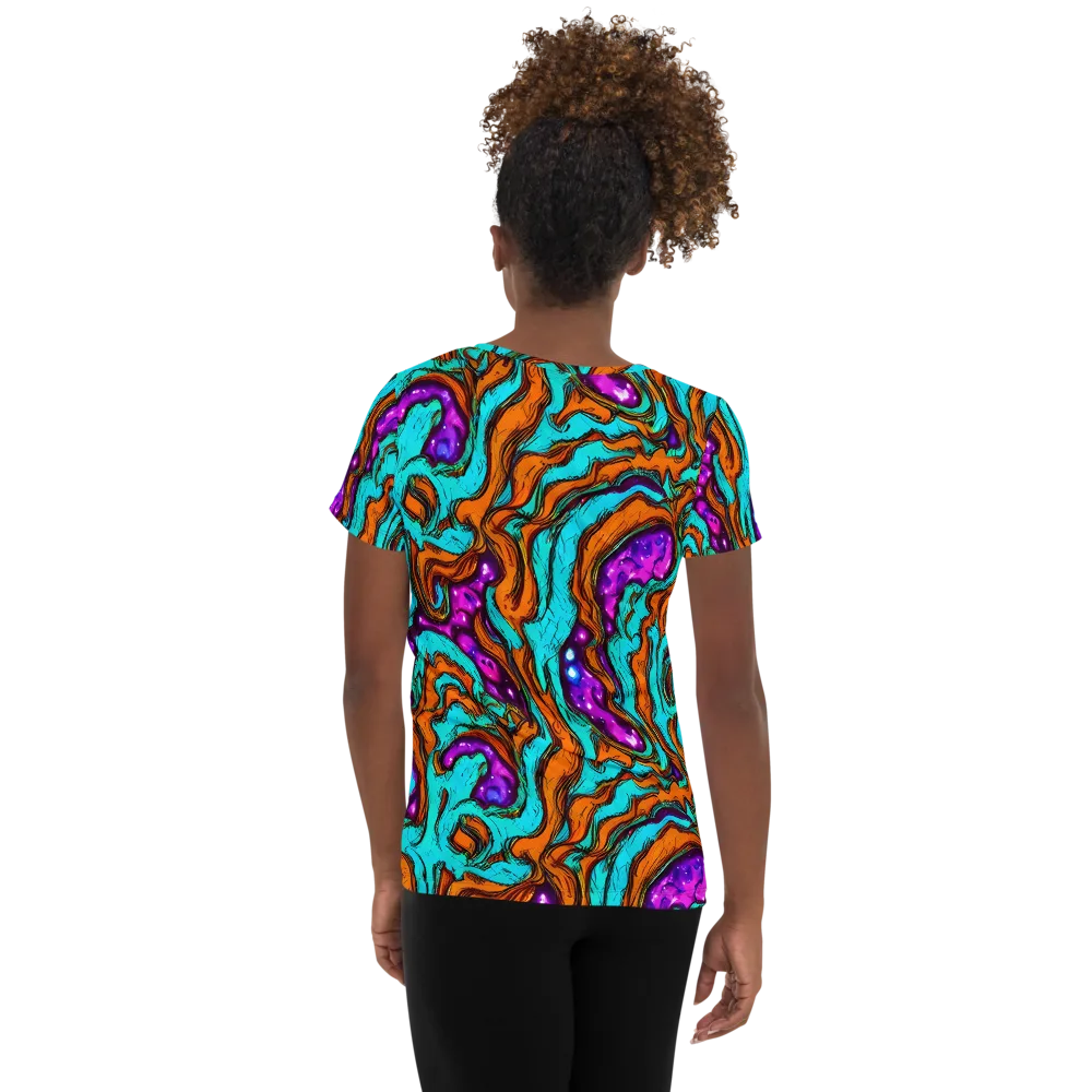 Molten Mirage on Women's Athletic T-Shirt — Back