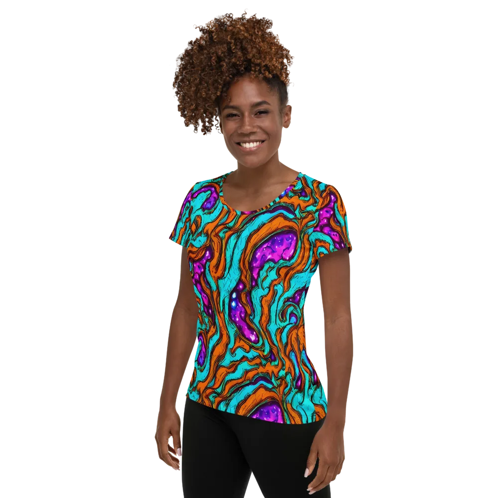 Molten Mirage on Women's Athletic T-Shirt — Left