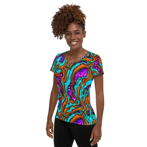 Molten Mirage on a Women's Athletic T-Shirt