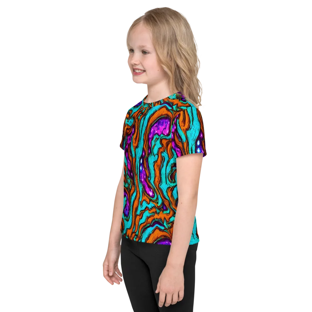 Molten Mirage on Kids Crew Neck T-Shirt — Left