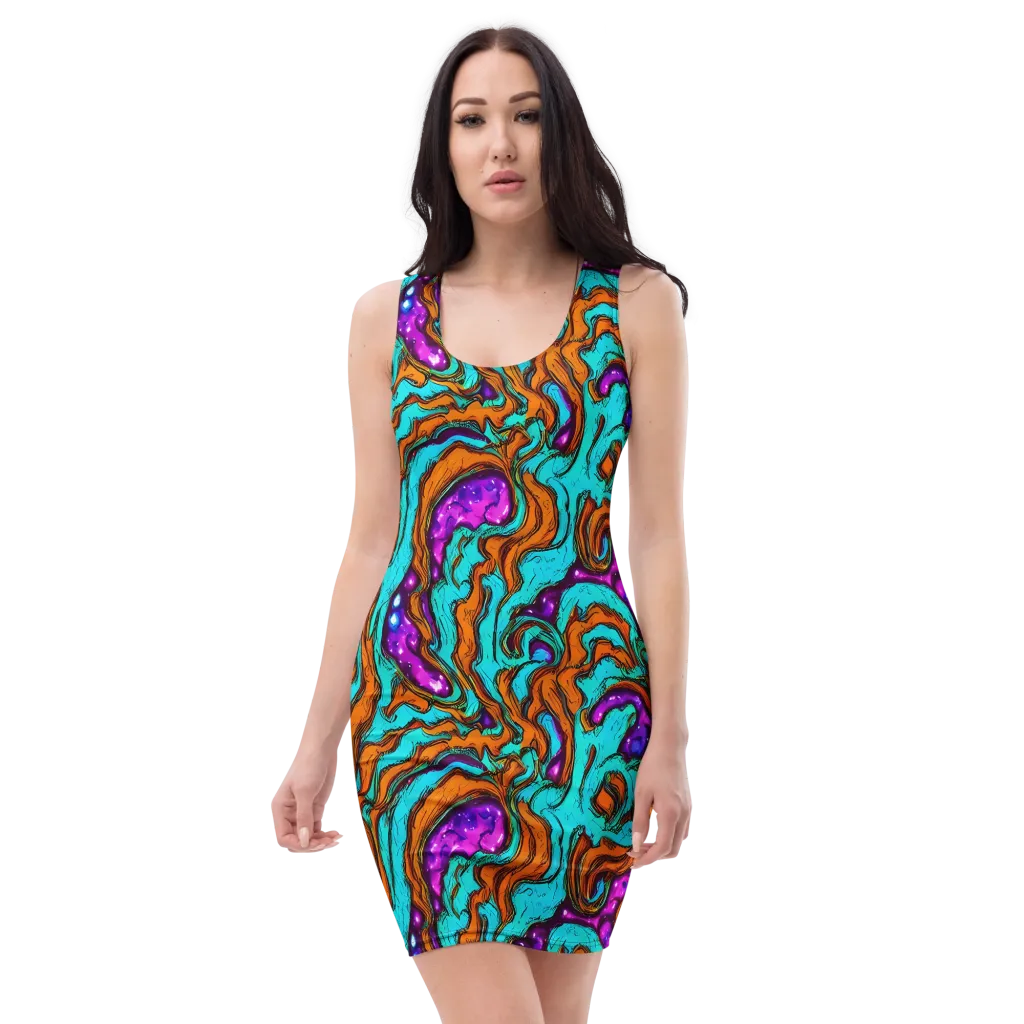 Molten Mirage on Bodycon Dress — Front
