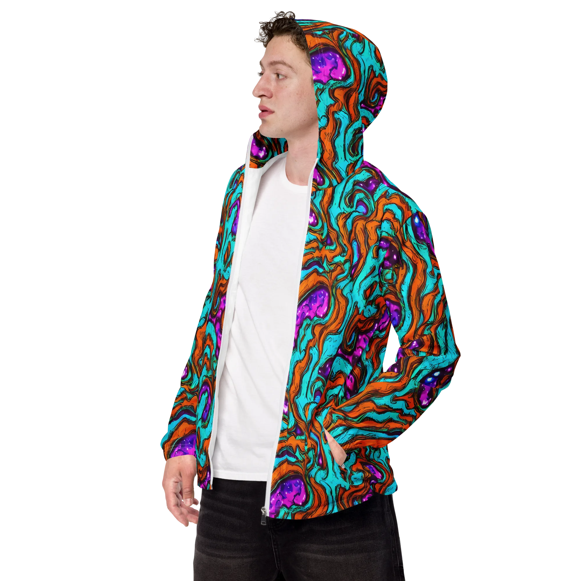 Molten Mirage on Men's Windbreaker — Left Front