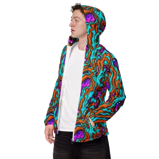 Molten Mirage on a Men's Windbreaker