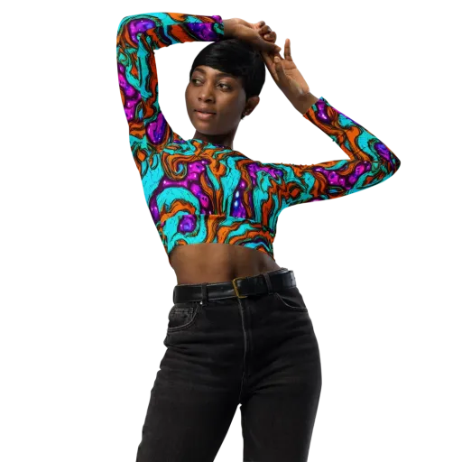Molten Mirage on a Long Sleeve Crop Top