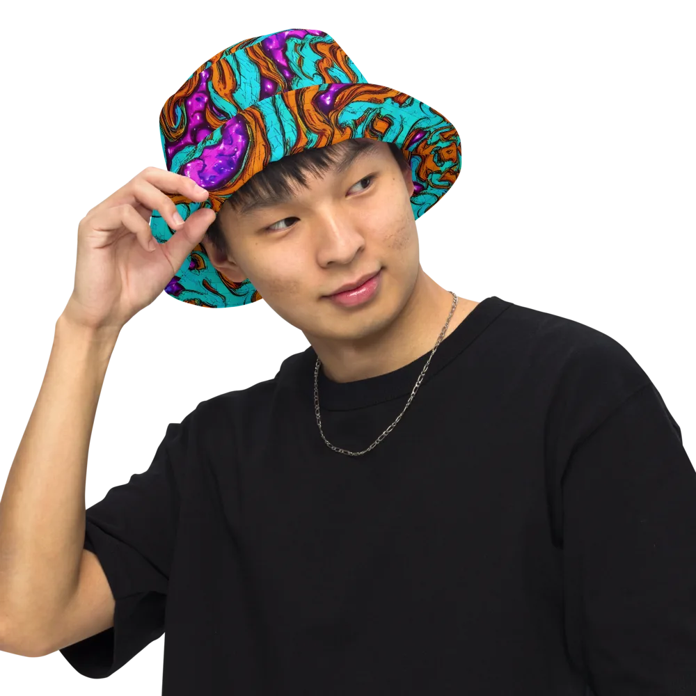 Molten Mirage on Reversible Bucket Hat — Front Inside