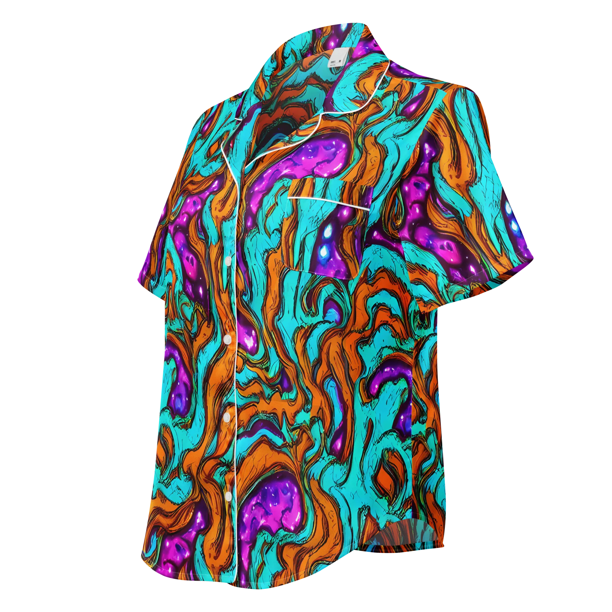 Molten Mirage on Women's Short Sleeve Pajama Top — Left Front