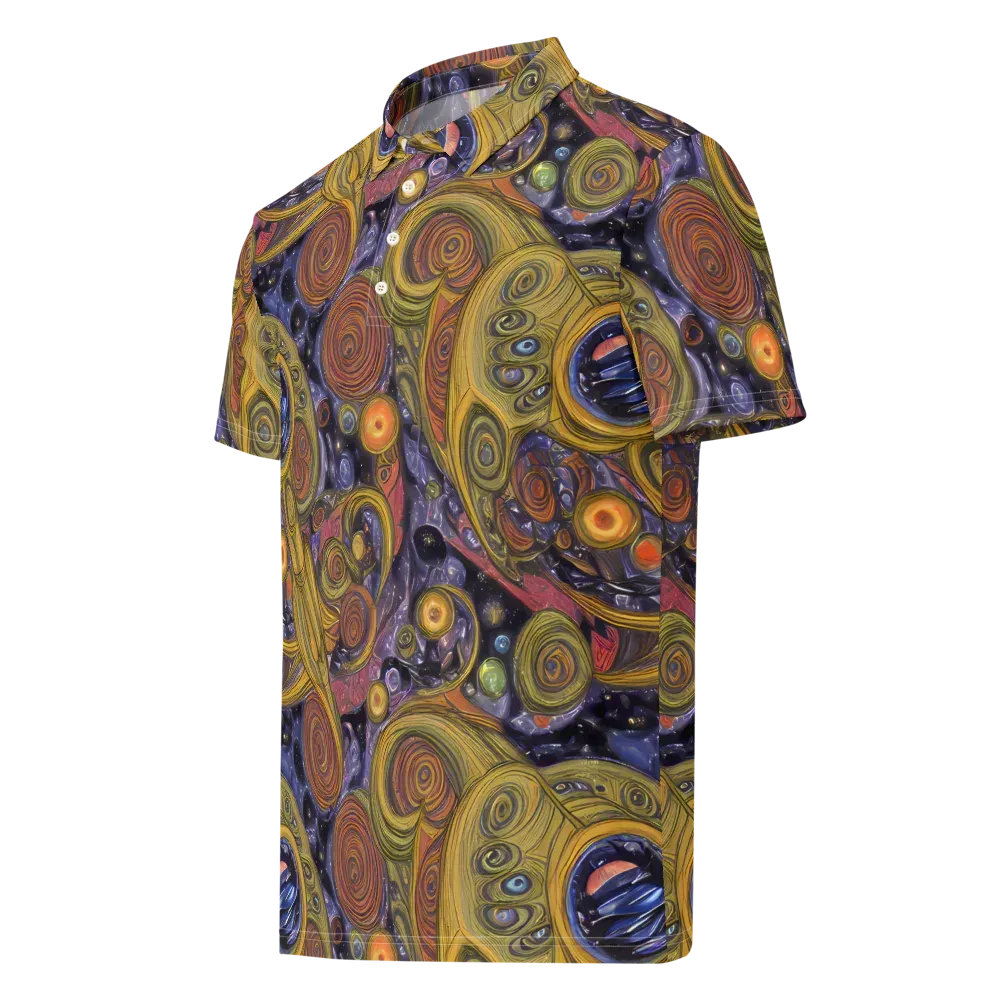 Orbiting Ochre on Men's Slim Fit Polo Shirt — Left Front