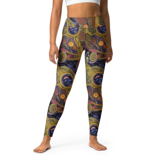 Orbiting Ochre on a Yoga Leggings