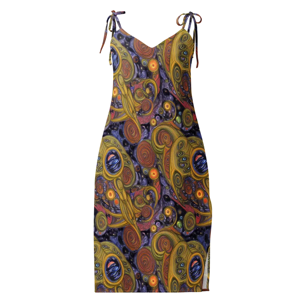 Orbiting Ochre on Slip Dress — Front