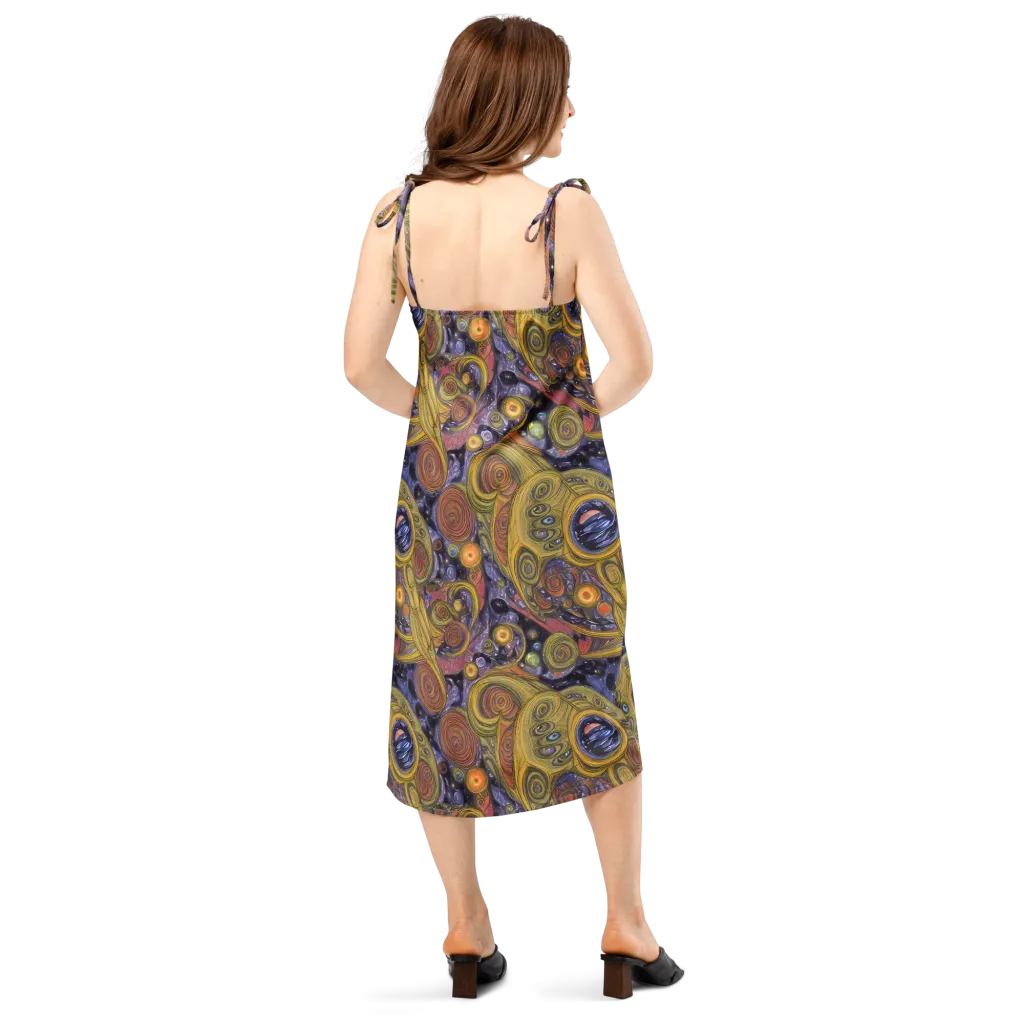 Orbiting Ochre on Slip Dress — Back