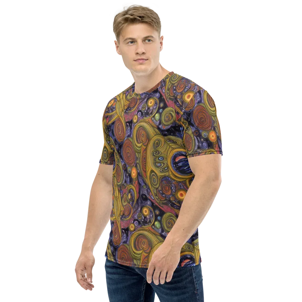 Orbiting Ochre on Men's Crew Neck T-Shirt — Left