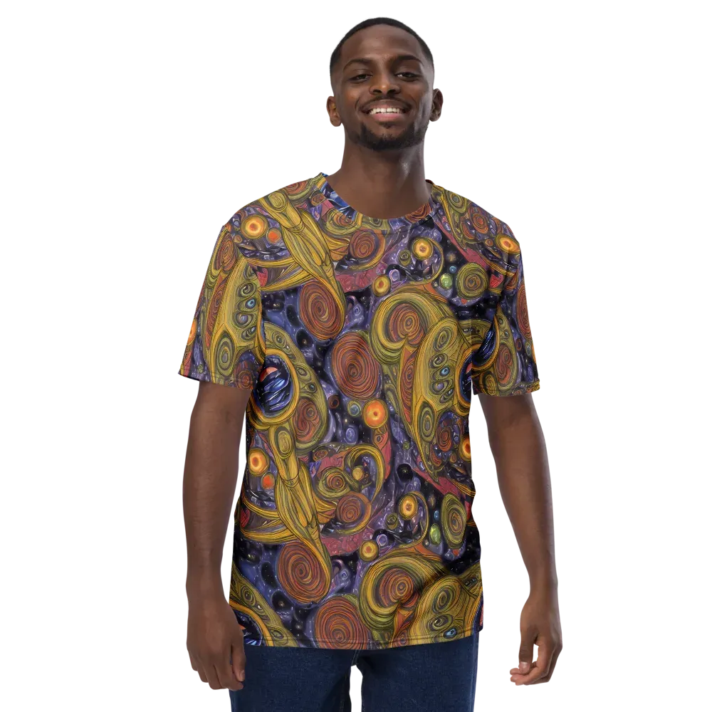 Orbiting Ochre on Men's Crew Neck T-Shirt — Front