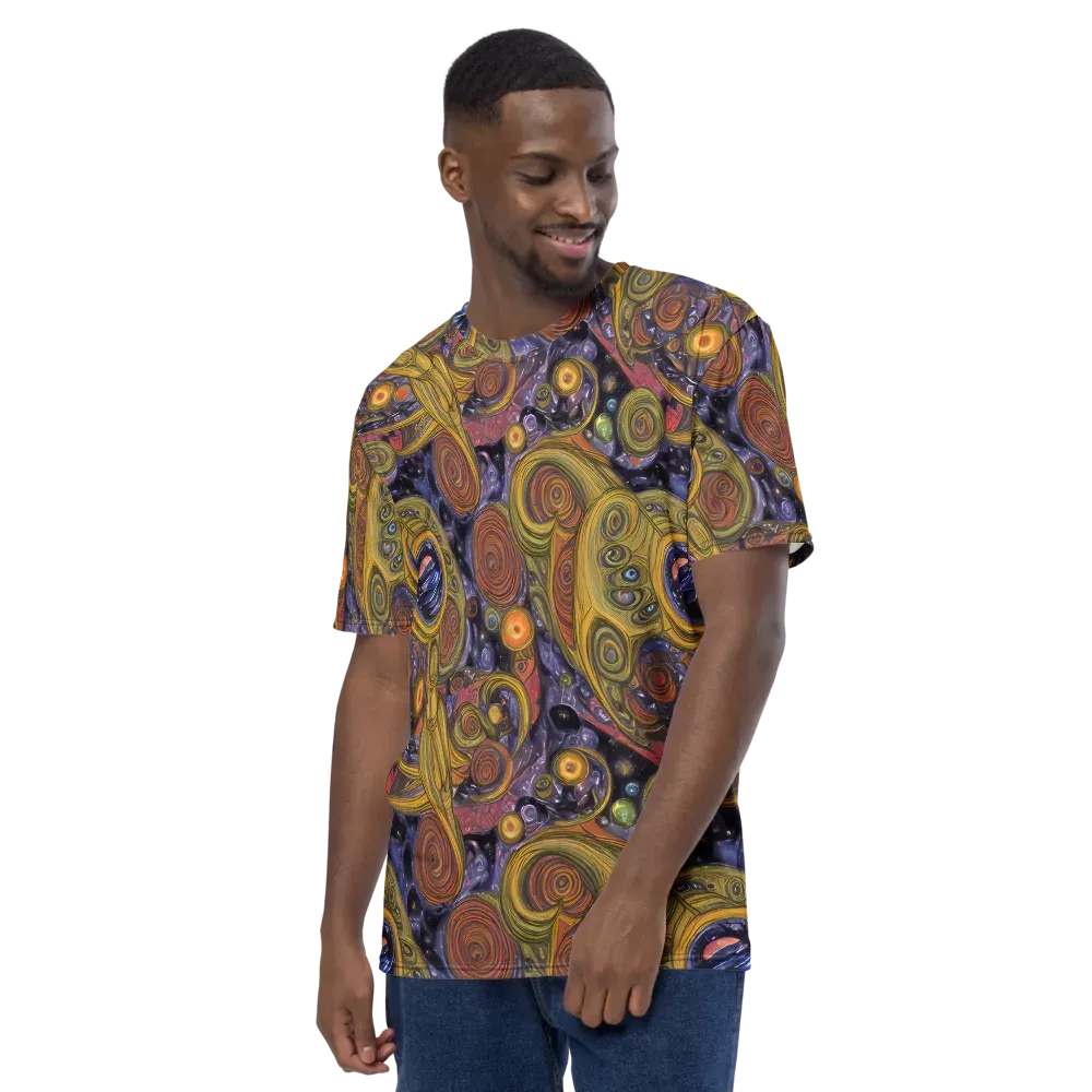 Orbiting Ochre on Men's Crew Neck T-Shirt — Left