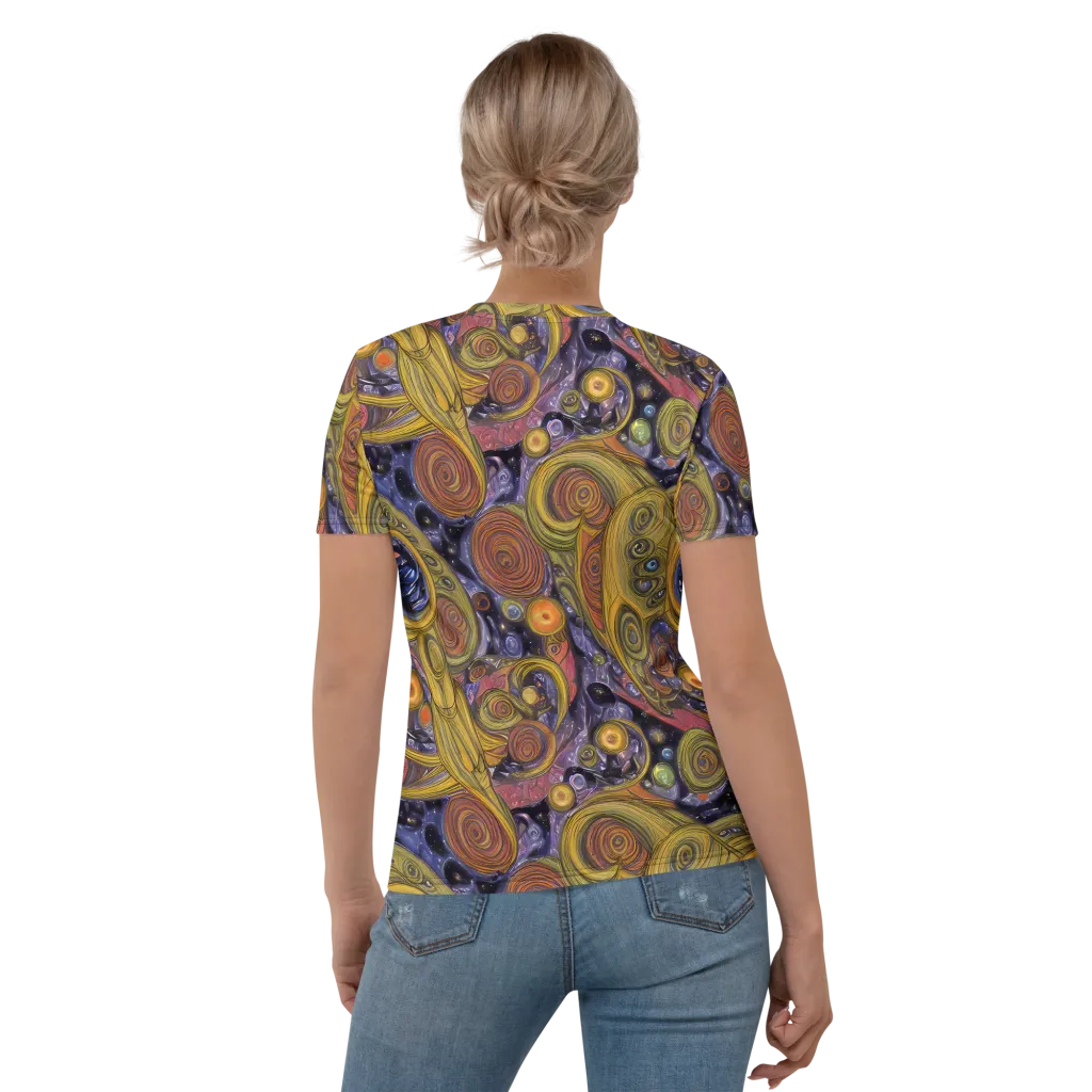 Orbiting Ochre on Women's Crew Neck T-Shirt — Back
