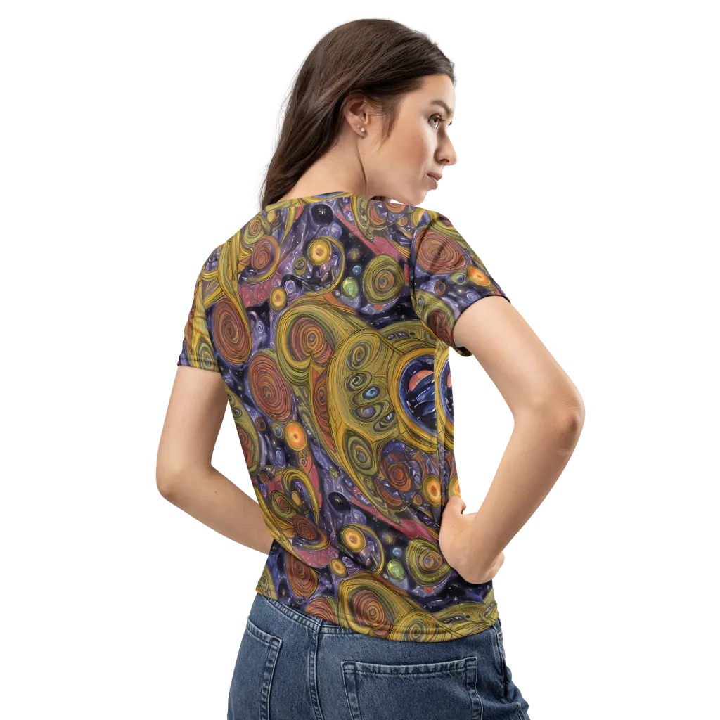Orbiting Ochre on Women's Crew Neck T-Shirt — Back