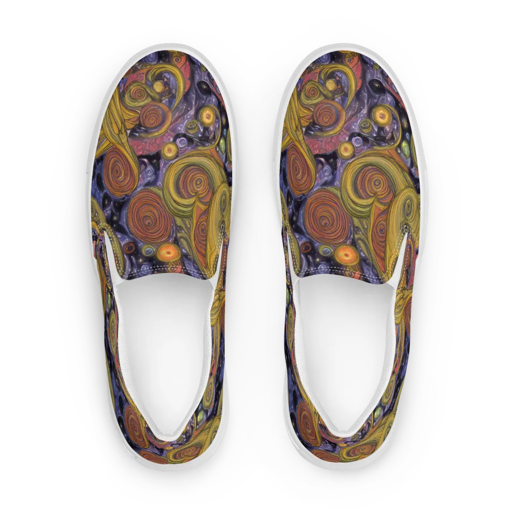 Orbiting Ochre on Men's Slip-On Canvas Shoes — Front