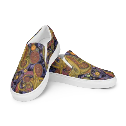 Orbiting Ochre on a Men's Slip-On Canvas Shoes