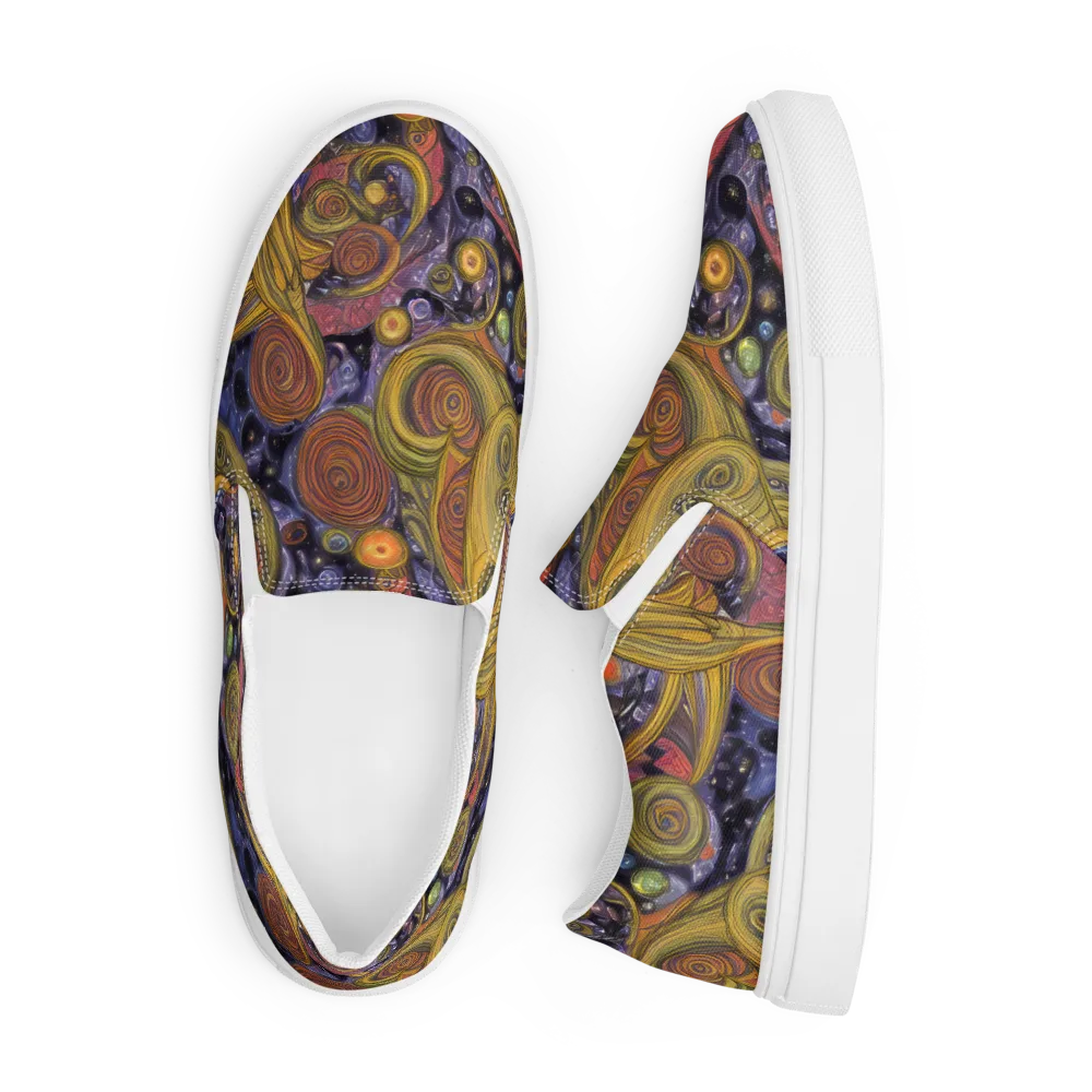 Orbiting Ochre on Men's Slip-On Canvas Shoes — Front