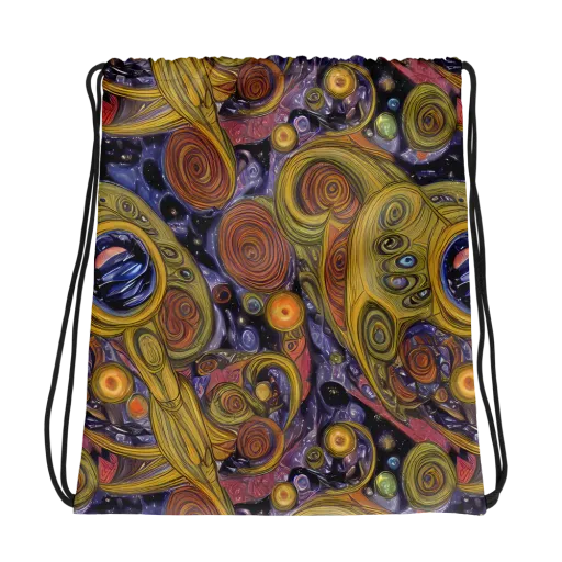 Orbiting Ochre on a Drawstring Bag