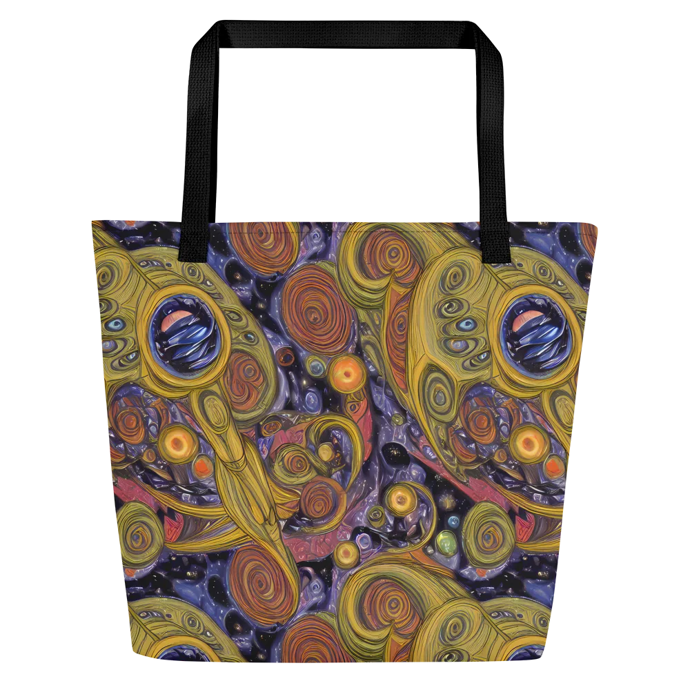 Orbiting Ochre on Large Tote Bag W/ Pocket — Front