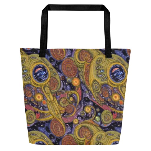 Orbiting Ochre on a Large Tote Bag W/ Pocket