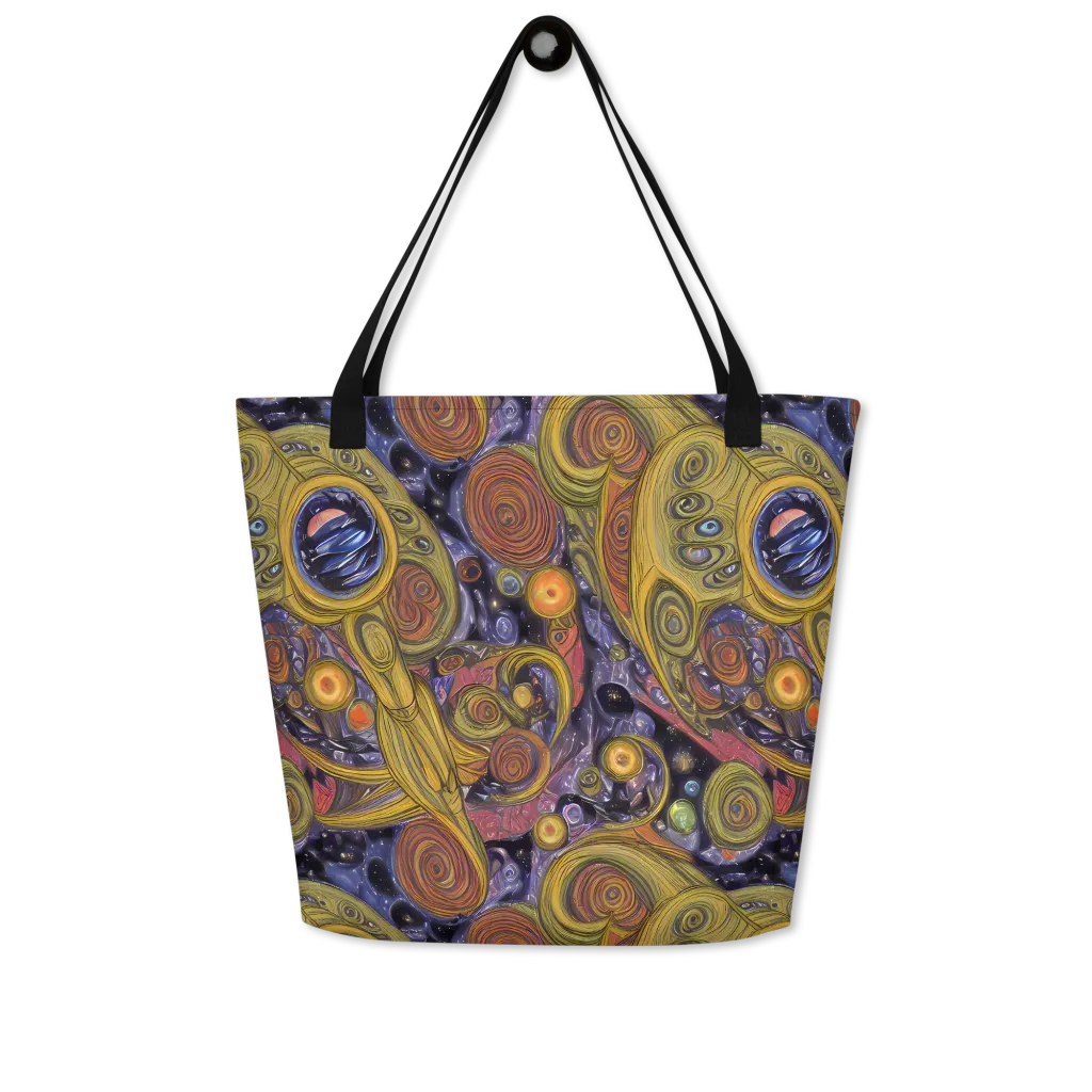 Orbiting Ochre on Large Tote Bag W/ Pocket — Front