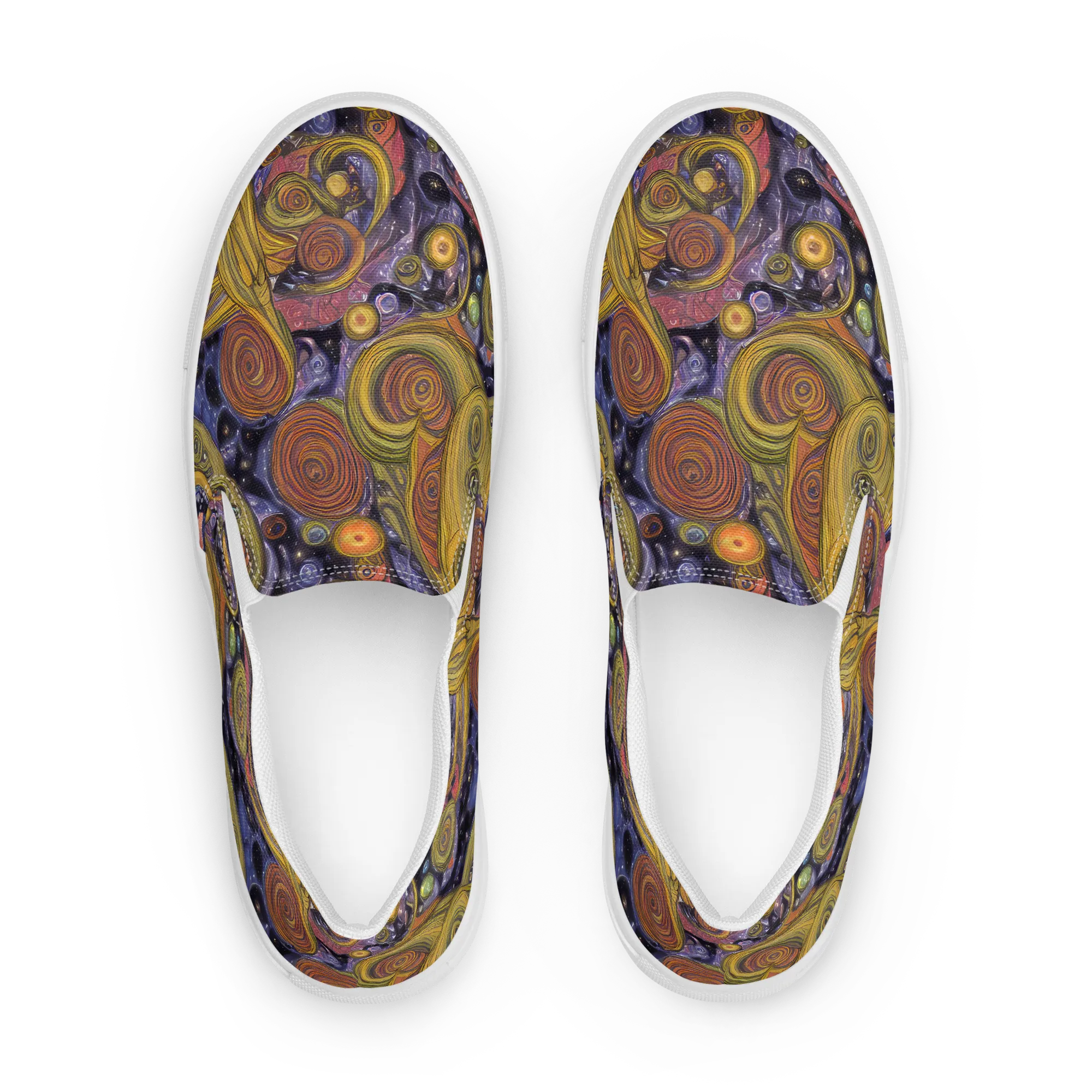 Orbiting Ochre on Women's Slip-On Canvas Shoes — Front