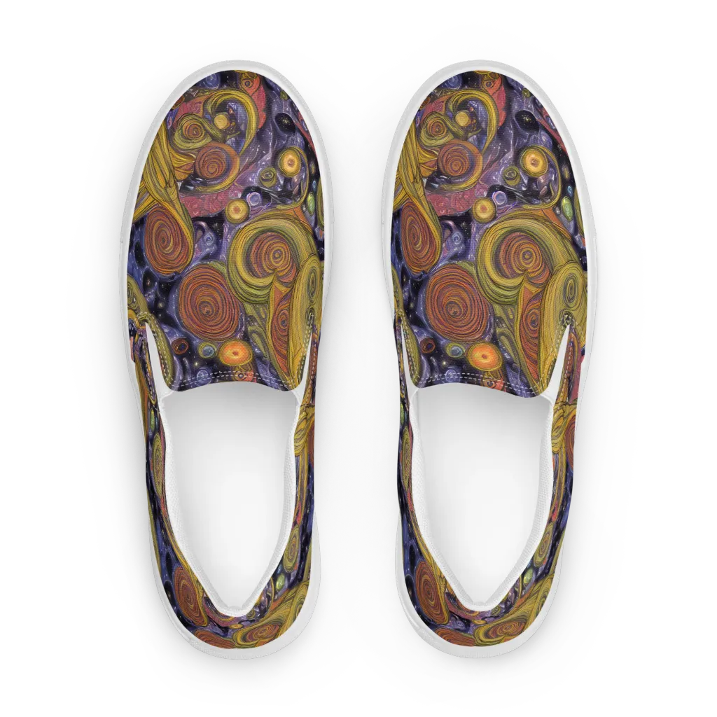 Orbiting Ochre on Women's Slip-On Canvas Shoes — Front