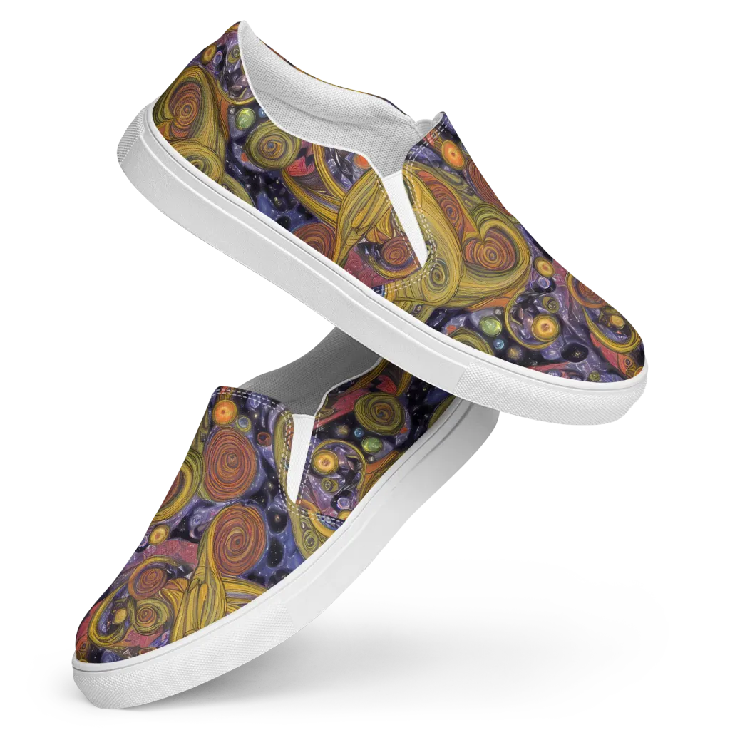 Orbiting Ochre on Women's Slip-On Canvas Shoes — Front