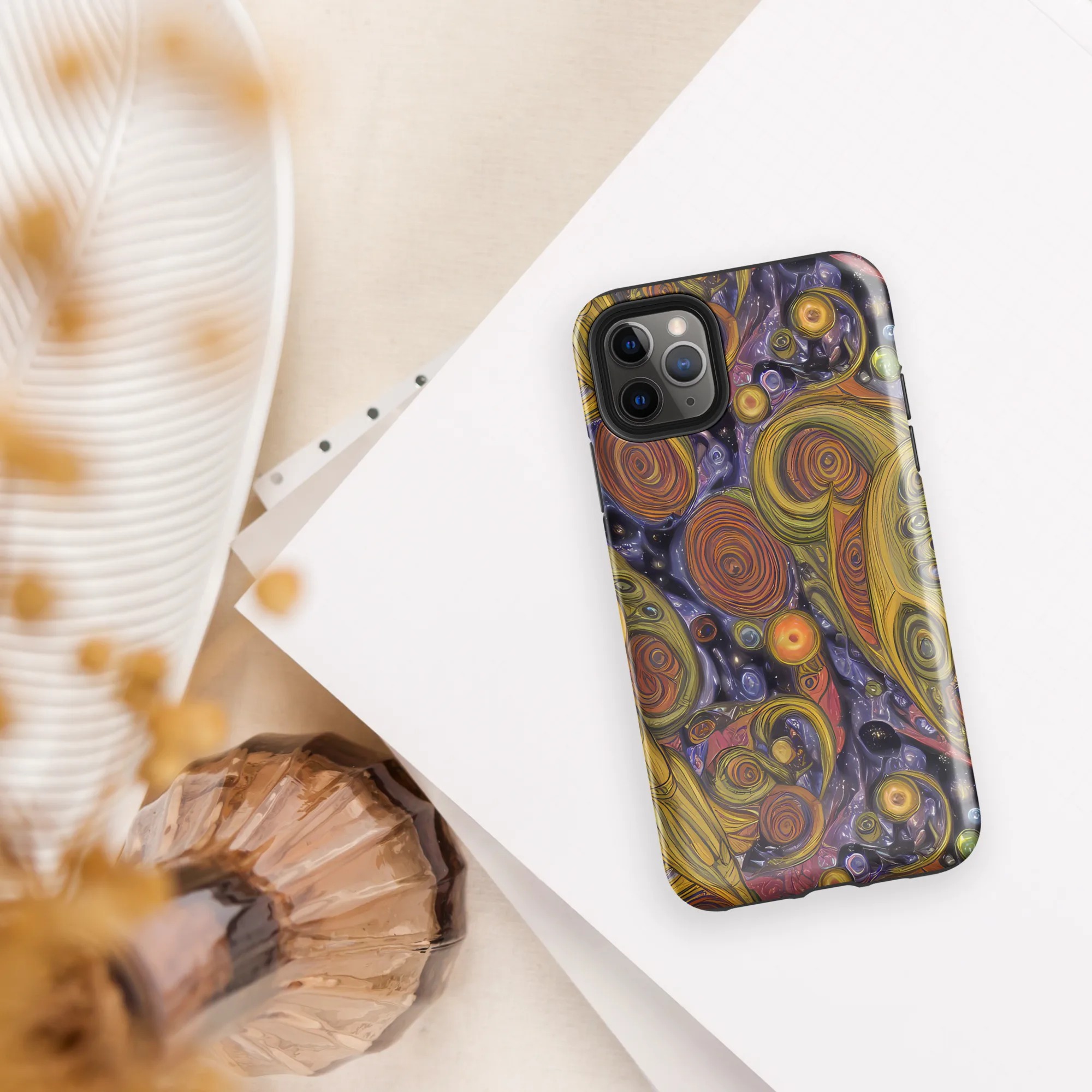 Orbiting Ochre on Tough Case for iPhone® — Front