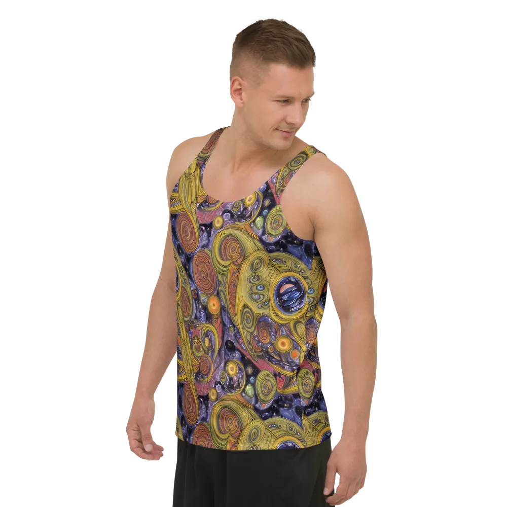 Orbiting Ochre on Men's Tank Top — Left Front