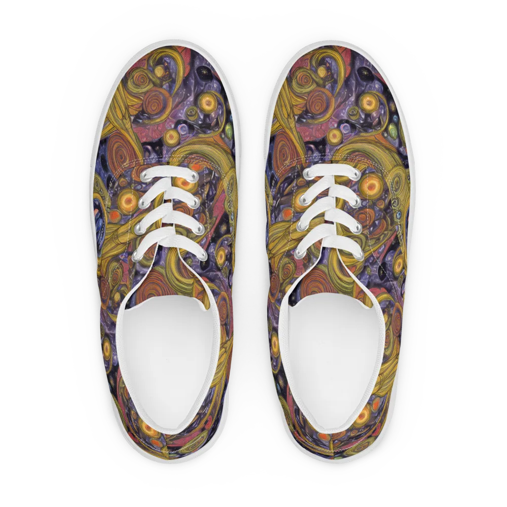 Orbiting Ochre on Men's Lace-Up Canvas Shoes — Front