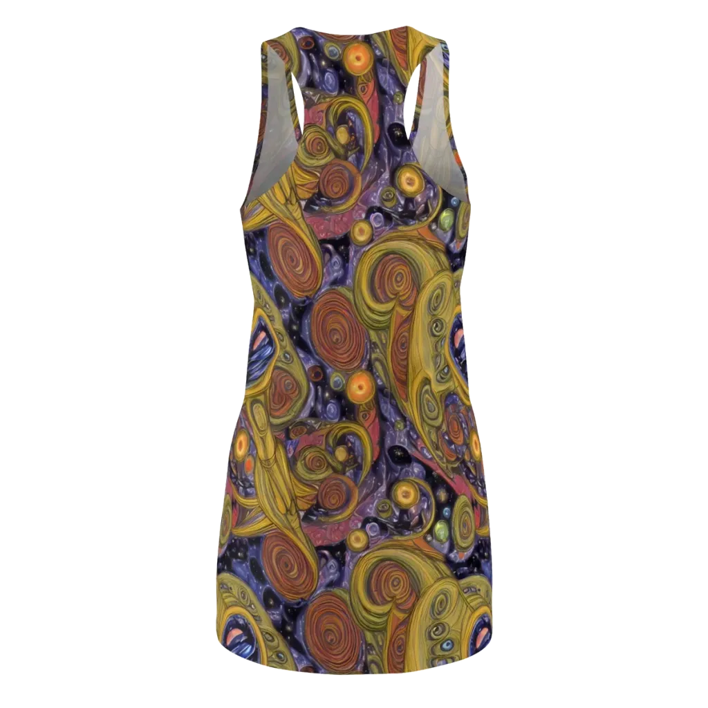 Orbiting Ochre on Racerback Dress — Back