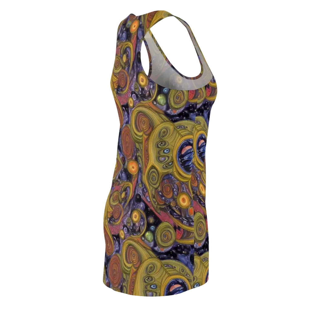 Orbiting Ochre on Racerback Dress — Back Side