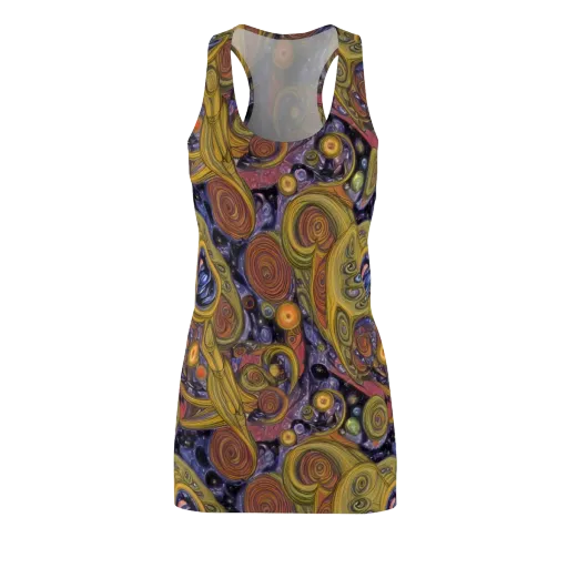 Orbiting Ochre on a Racerback Dress