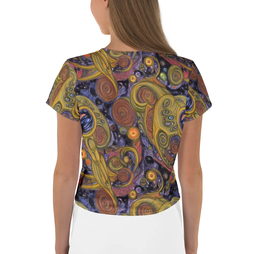 Orbiting Ochre on Crop Tee — Back