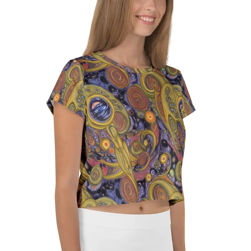 Orbiting Ochre on Crop Tee — Right