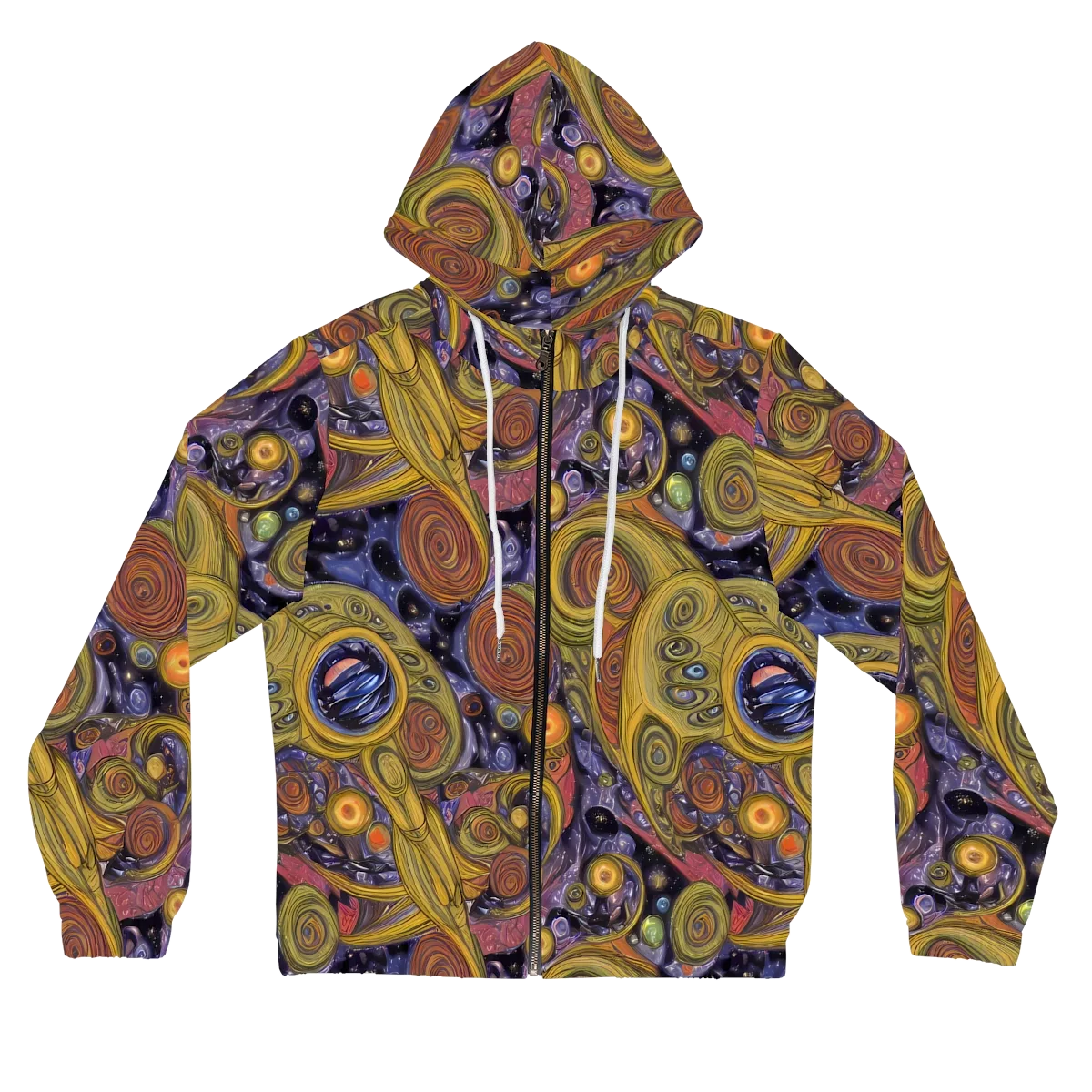 Orbiting Ochre on Women's Full-Zip Hoodie — Front