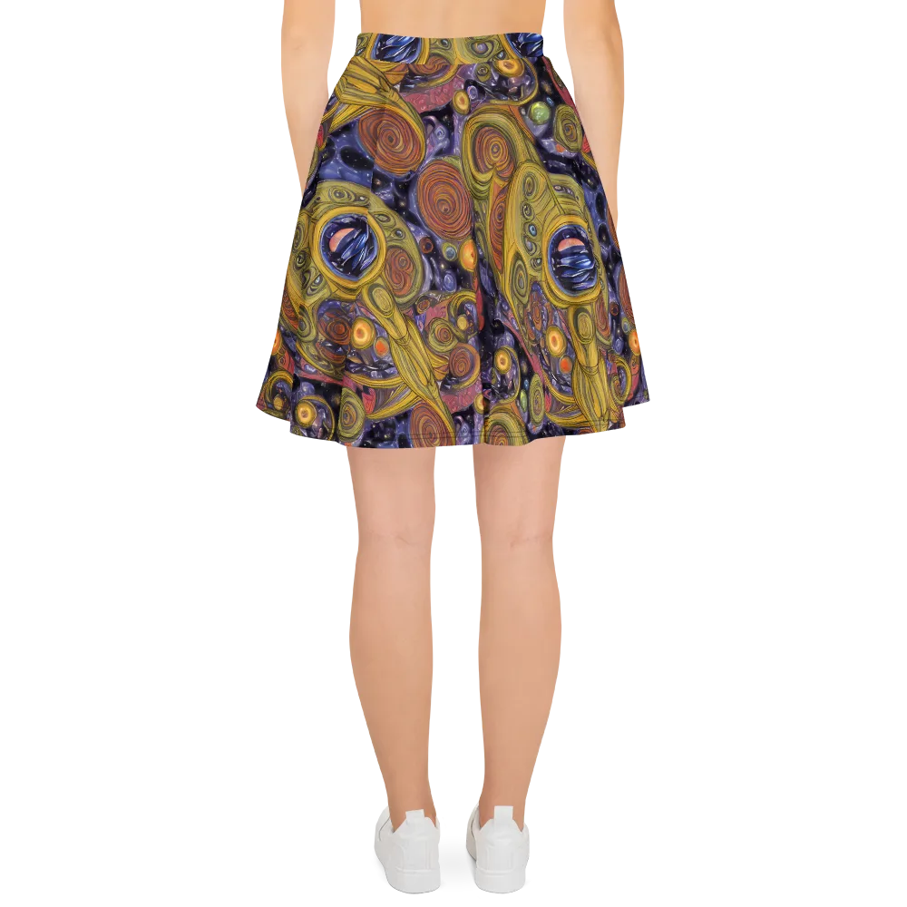 Orbiting Ochre on Skater Skirt — Back