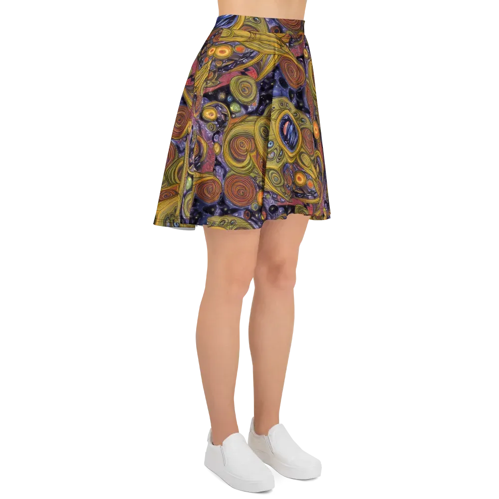 Orbiting Ochre on Skater Skirt — Right