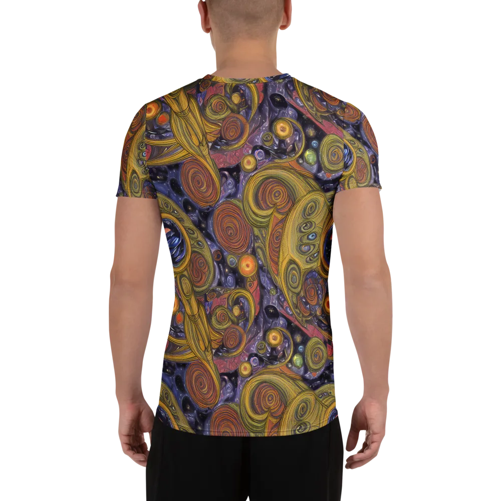 Orbiting Ochre on Men's Athletic T-Shirt — Back