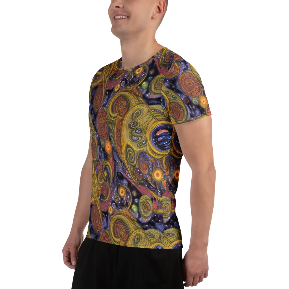 Orbiting Ochre on Men's Athletic T-Shirt — Left