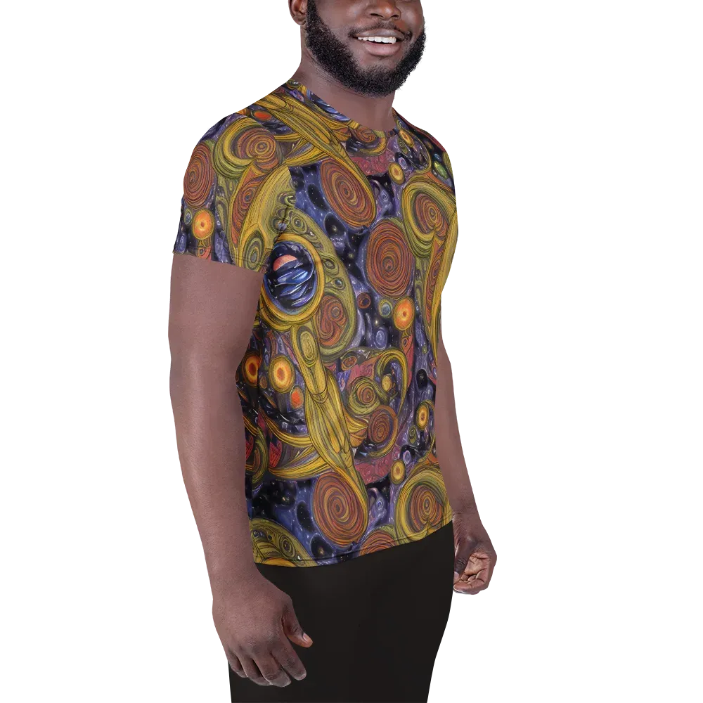 Orbiting Ochre on Men's Athletic T-Shirt — Right