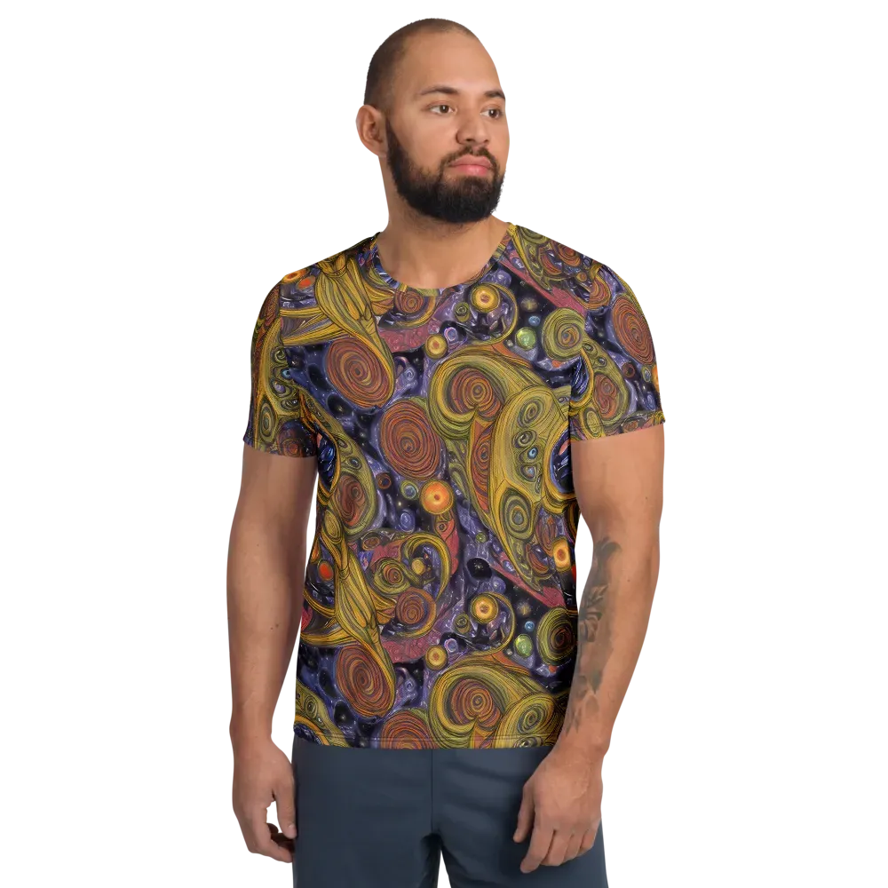 Orbiting Ochre on Men's Athletic T-Shirt — Front